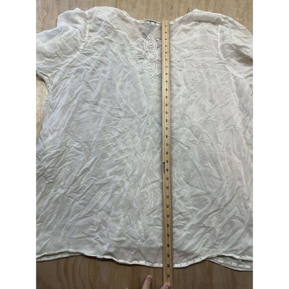 Johnny Was Ivory Tunic Top Blouse Rayon-No Size Tag-measures Like Large- - Picture 8 of 13